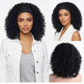 16 inch Headband Wig for Women Glueless Afro Curly Synthetic Wig with Adjustable Headband Natural Hairline Soft Full Volume Easy