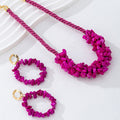 Fuchsia Flame Statement Necklace Set
