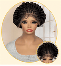 New Synthetic Full Lace Handmade Bantu Braided Wigs African Hair Wig for Black Women Short Cute Knotless Box Braiding Wig
